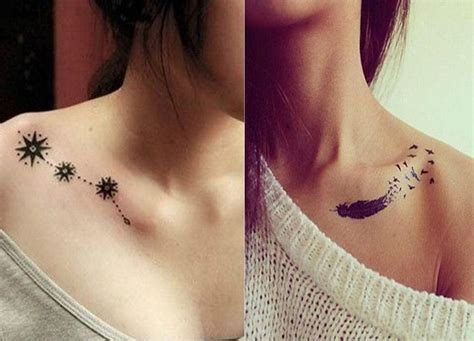 attractive female unique collar bone tattoos|49 Eye